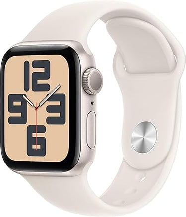 Apple Watch SE de 2.ª generación GPS Smartwatch con Caja de Aluminio en Blanco Estrella de 40 mm y Correa Deportiva Blanco Estrella - Talla S/M. Monitores de entreno y sueño y Resistencia al Agua